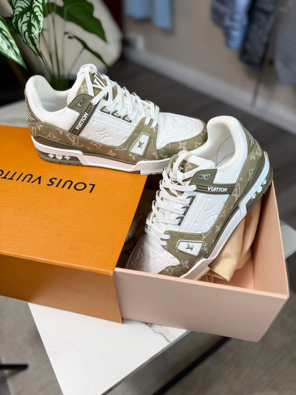 Louis Vuitton khaki denim trainer