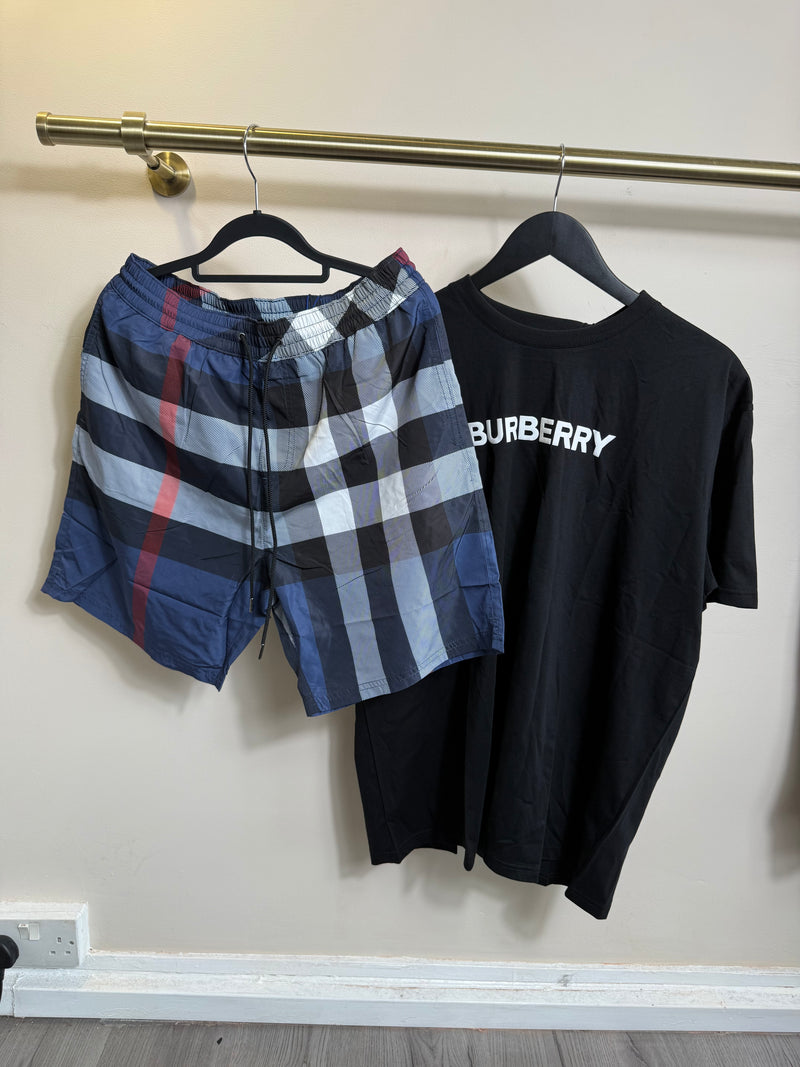 Burberry Navy Black Short Set
