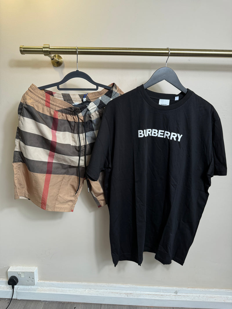 Burberry Beige/black Short Set