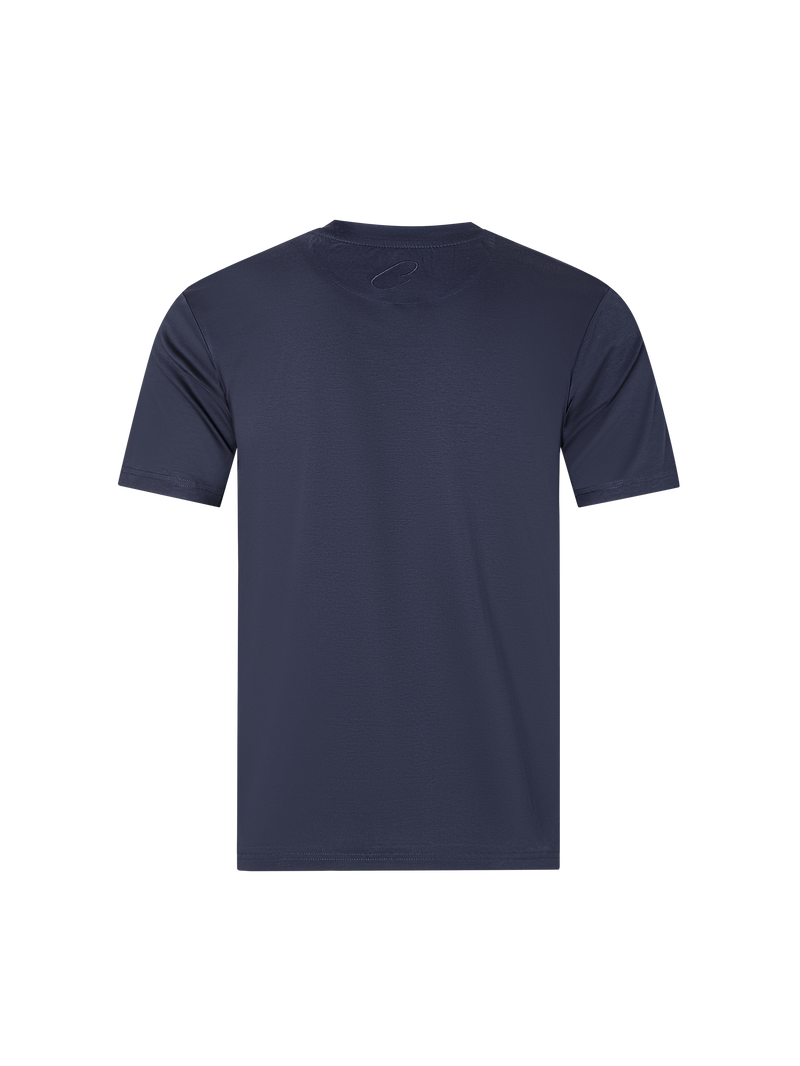 Catini Firenze Mercerised Cotton Pocket T-Shirt Navy Blue