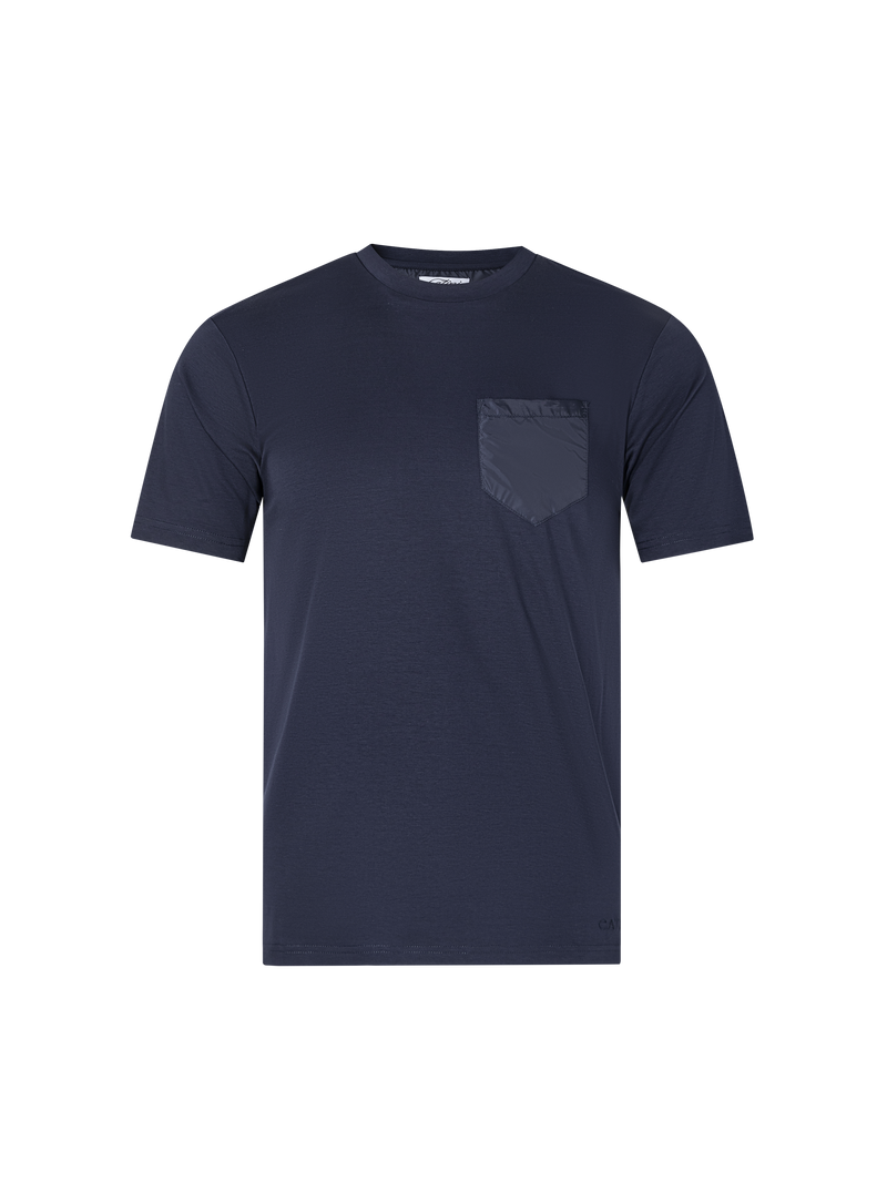 Catini Firenze Mercerised Cotton Pocket T-Shirt Navy Blue