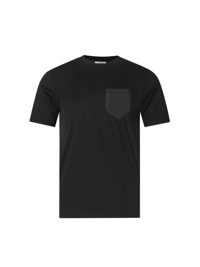 Catini Firenze Luxury Mercerised Cotton Pocket T-Shirt Nero Black