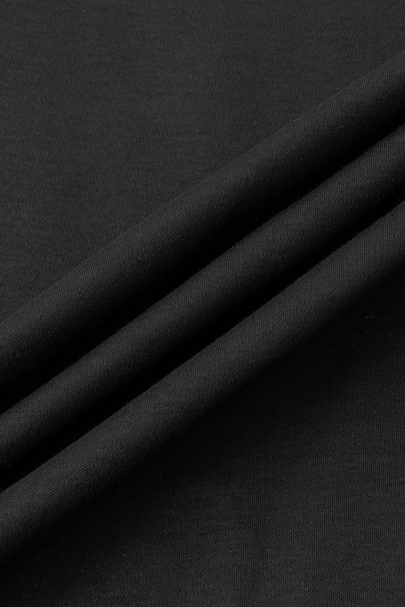 Catini Firenze Luxury Mercerised Cotton Shoulder Panel T-Shirt Black