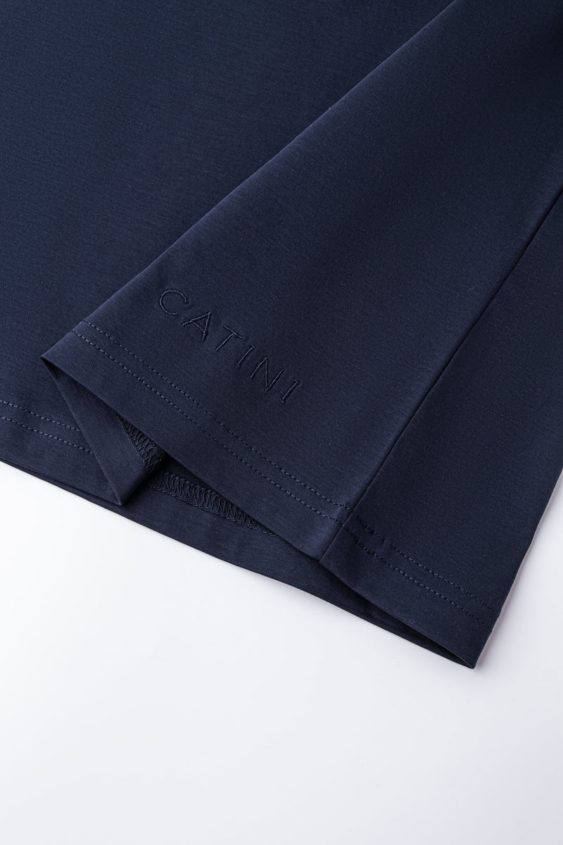Catini Firenze Luxury Mercerised Cotton T-Shirt Navy Blue
