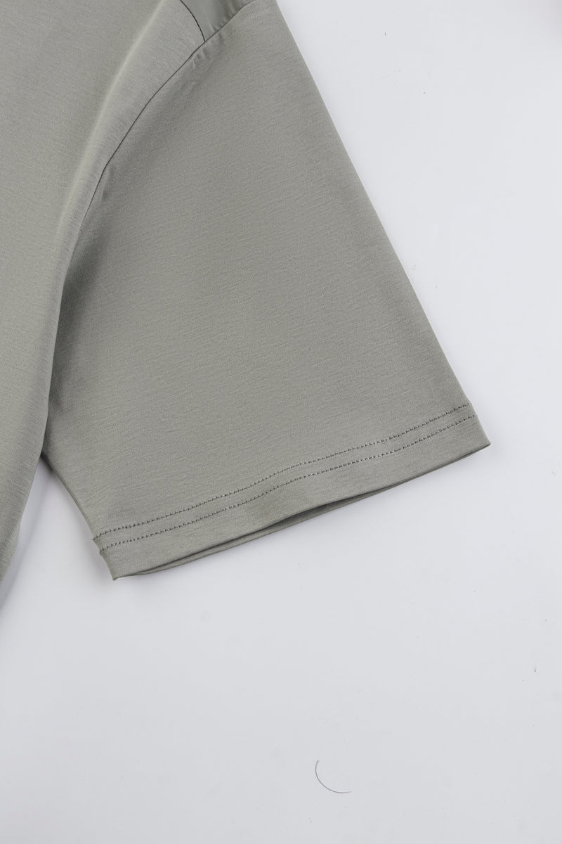 Catini Firenze Nylon Shoulder Panel T-Shirt Champagne