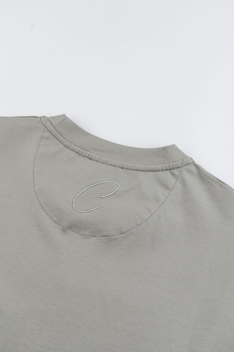 Catini Firenze Nylon Shoulder Panel T-Shirt Champagne