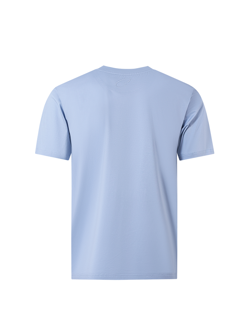 Catini Firenze Nylon Shoulder Panel T-Shirt Light Blue
