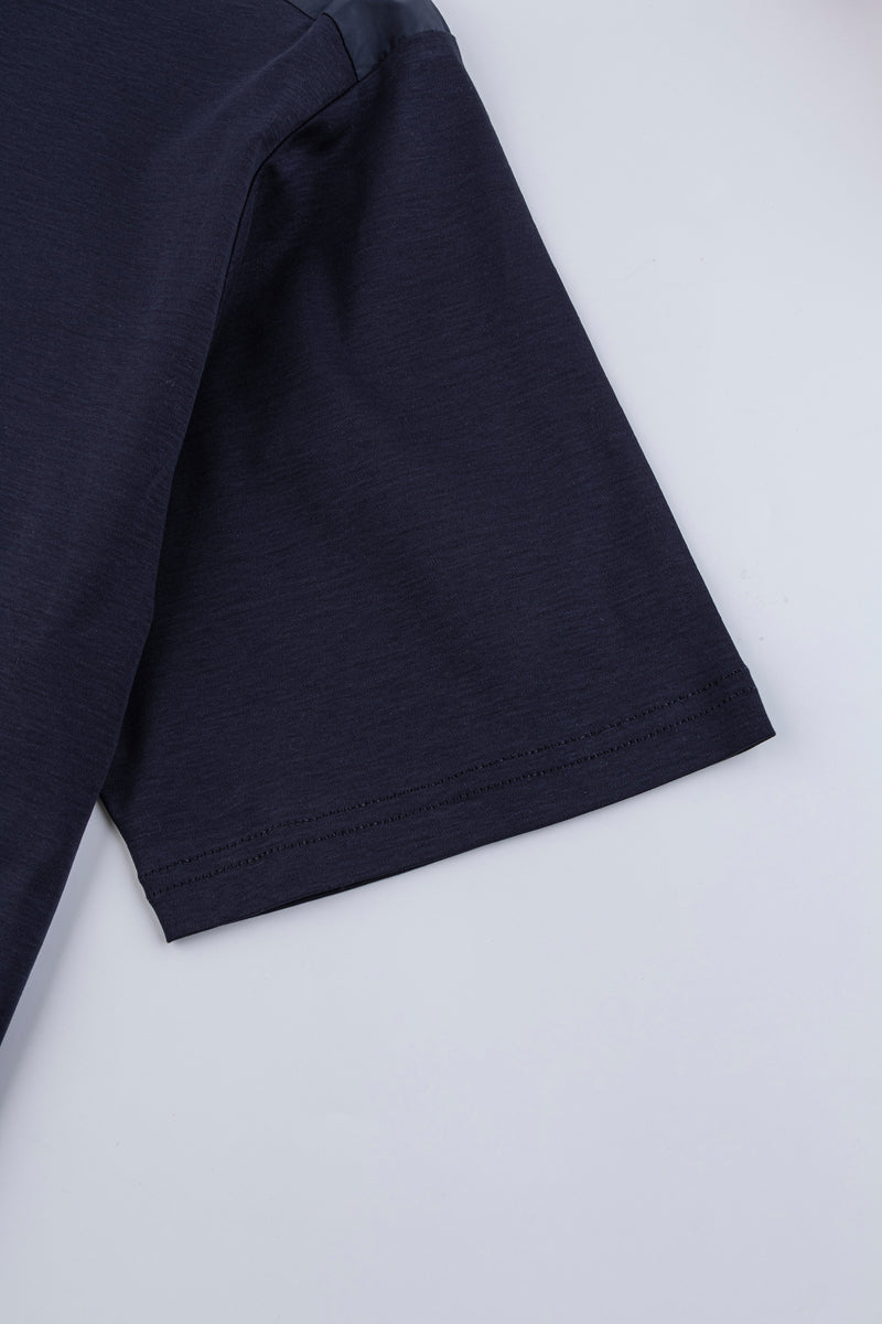Catini Firenze Nylon Shoulder Panel T-Shirt Navy Blue