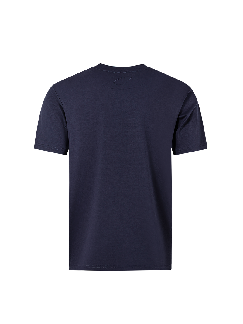 Catini Firenze Nylon Shoulder Panel T-Shirt Navy Blue/Black Shoulder Panel