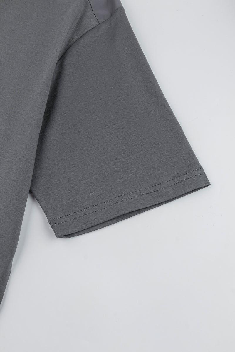 Catini Firenze Nylon Shoulder Panel T-Shirt Grey