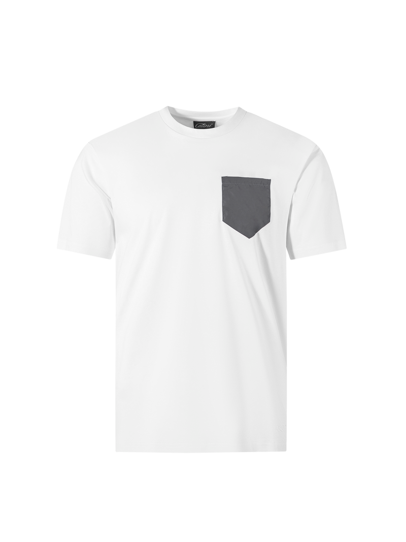 Catini Firenze Pocket T-Shirt White/Mid Grigio Grey