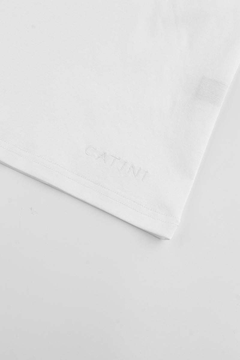 Catini Firenze Pocket T-Shirt White/Dark Grigio Grey