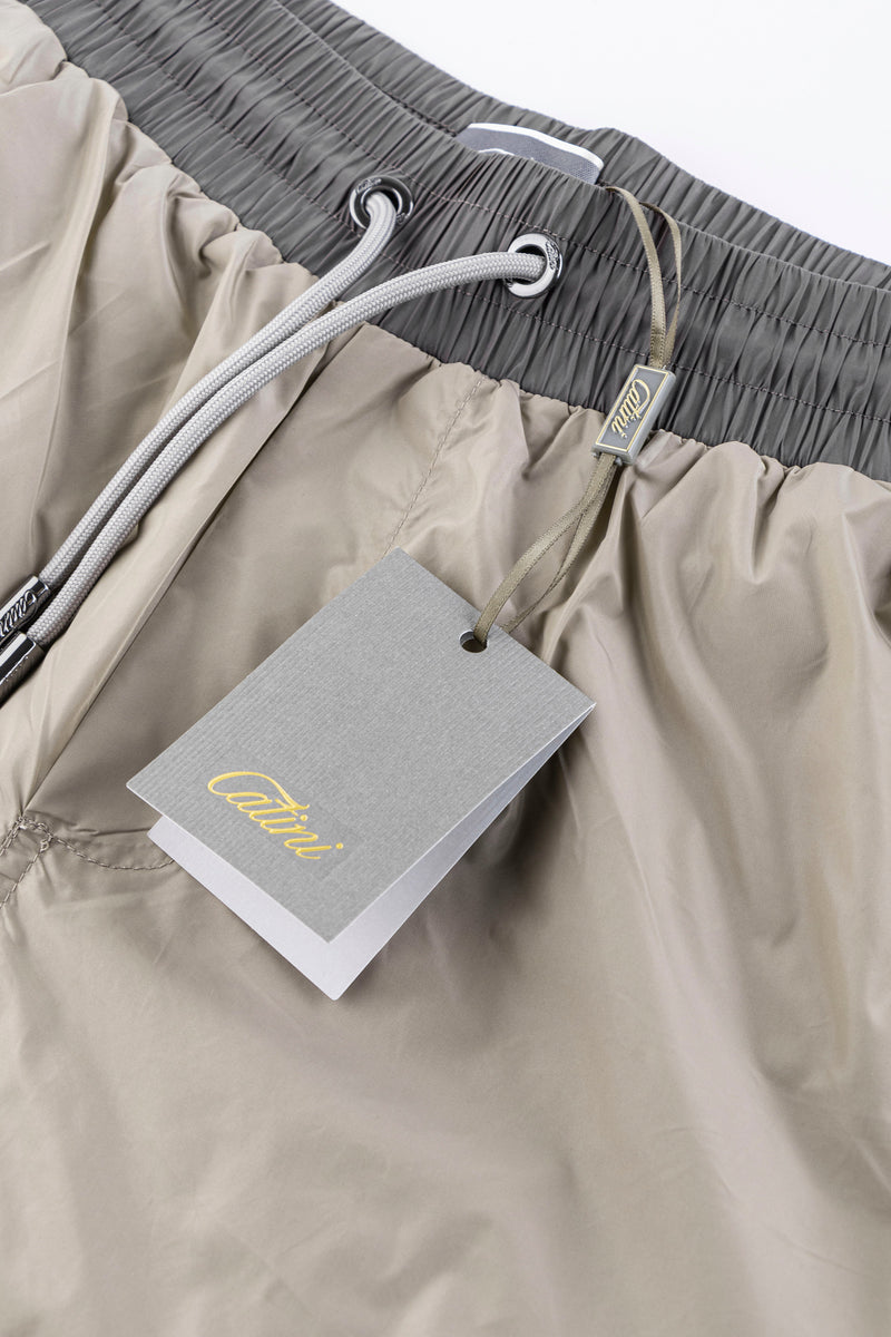 Catini Baratti Contrast Waistband Versatile Shorts Arenaria Beige/Dark Grey