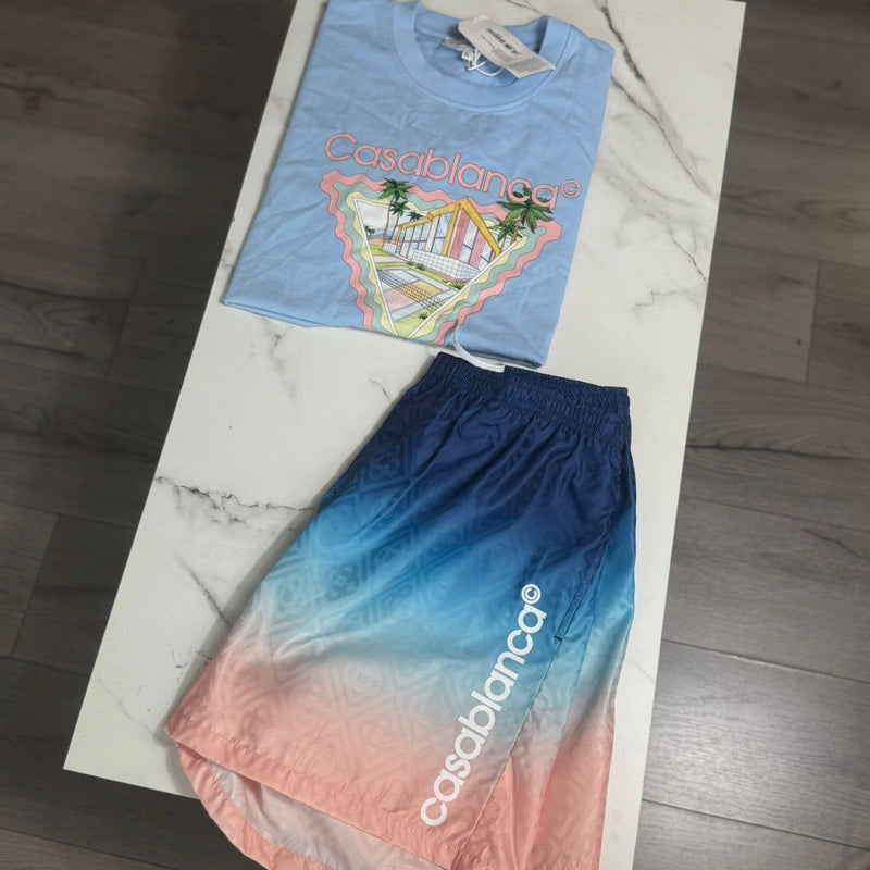 Casablanca Blue/Pink Gradient Short Set