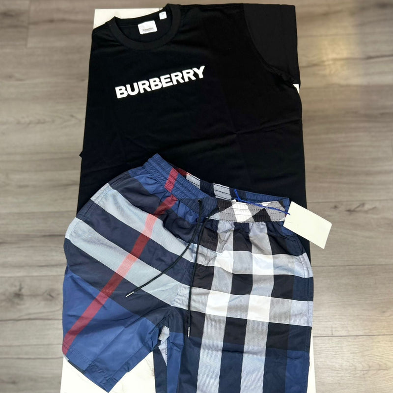 Burberry Navy Black Short Set