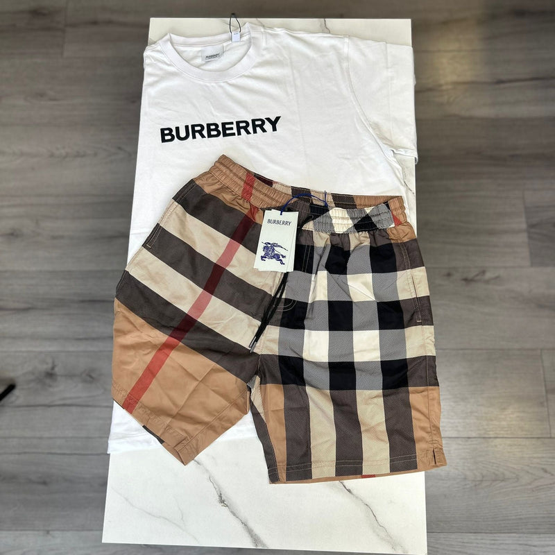 Burberry Beige/White Short Set