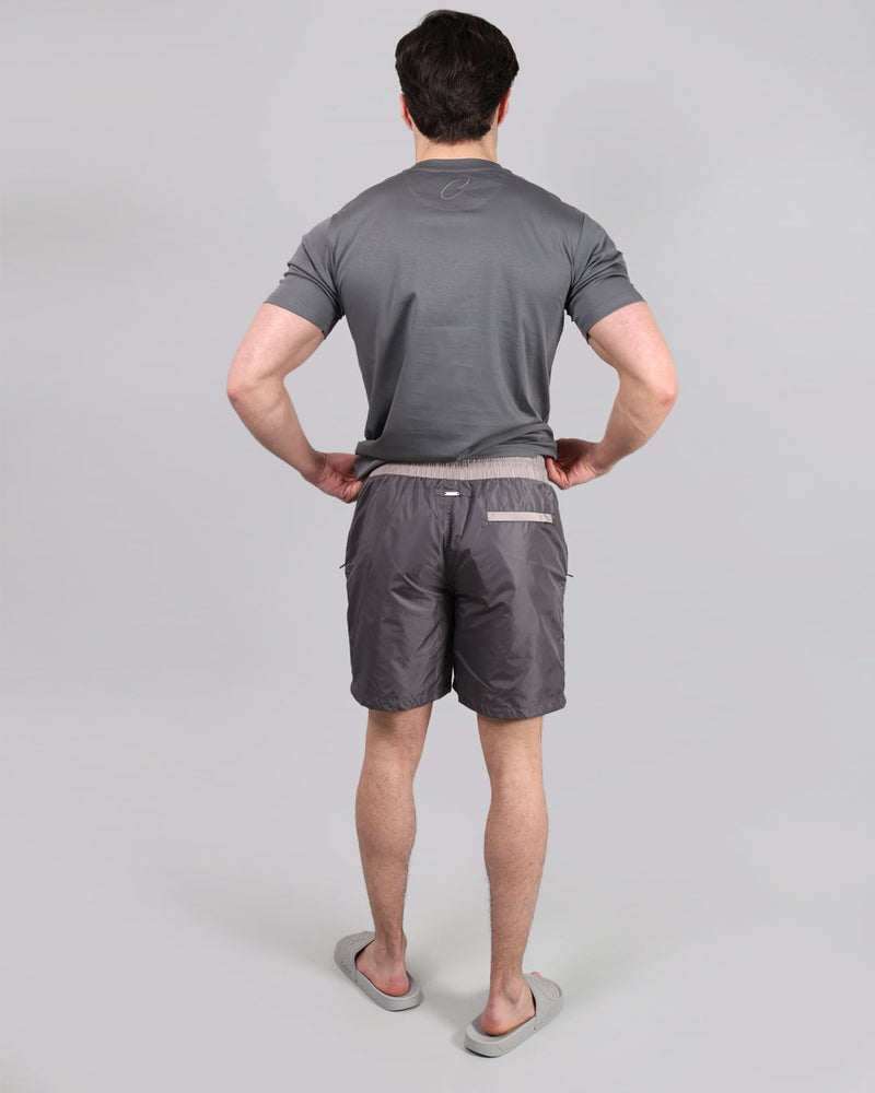Catini Firenze Nylon Shoulder Panel T-Shirt Grigio Grey/Light Grey Shoulders